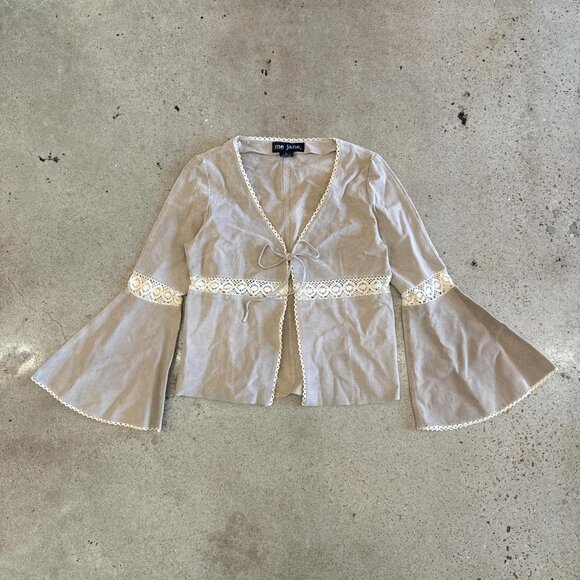 Vintage suede jacket with flare sleeves - Picture 2 of 8